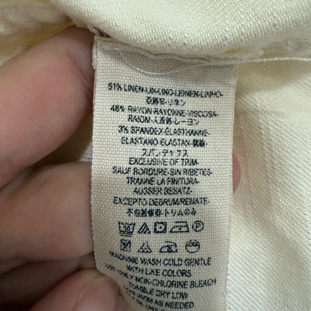 Free People Linen Blend Frayed Edge Blazer Size Medium - Picture 6 of 8